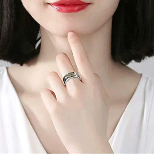 Vista 4 de ZUYOKI FENG Shui PIXIU MANI - Anillo de protección contra la riqueza, amuleto de Feng Shui, anillo ajustable abierto de la suerte, anillo de joyería