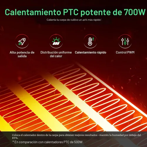Vista 3 de VIVOSUN Calentador de tienda de cultivo AeroFlux PTC de 700 W