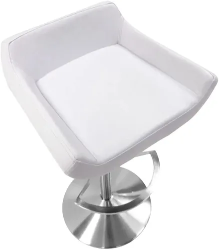 Vista 7 de ZURI White Ray Taburete giratorio sin brazos de altura ajustable