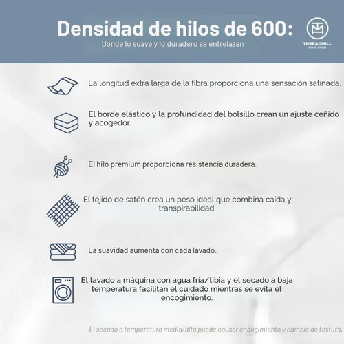 Vista 3 de Threadmill Sábanas de tamaño matrimonial, 100 % algodón puro de 600 hilos, 4 piezas, damasco, gris oscuro, calidad de hotel, sábanas de algodón