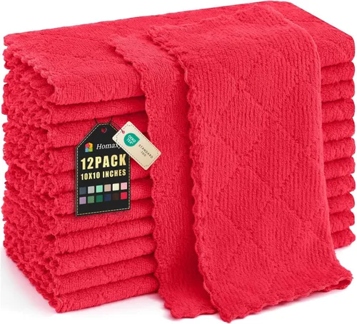 Vista 38 de Homaxy - Paquete de 12 trapos de cocina (13 x 19 pulgadas, marrón), de terciopelo coral supersuaves y absorbentes para lavar platos, paño