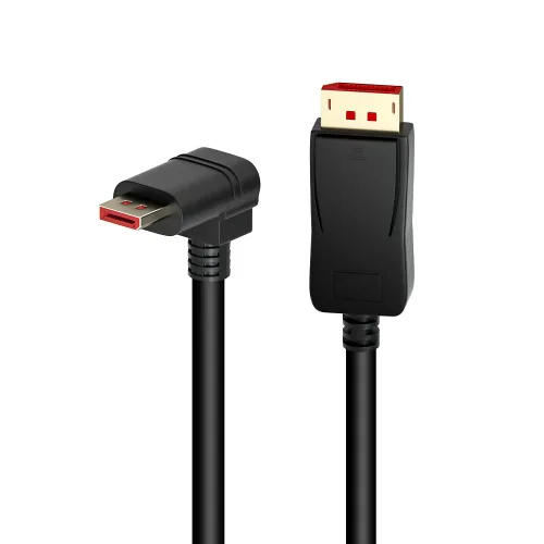 Vista 8 de 8K/60Hz, 4K/144Hz Displayport en ángulo recto 1.4 macho a cable macho 90 grados DP 1,4 macho a macho