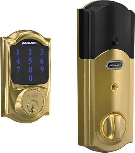 Vista 14 de Schlage Connect BE469ZP CEN 716 - Cerradura de seguridad inteligente con alarma incorporada, moldura Century en bronce envejecido