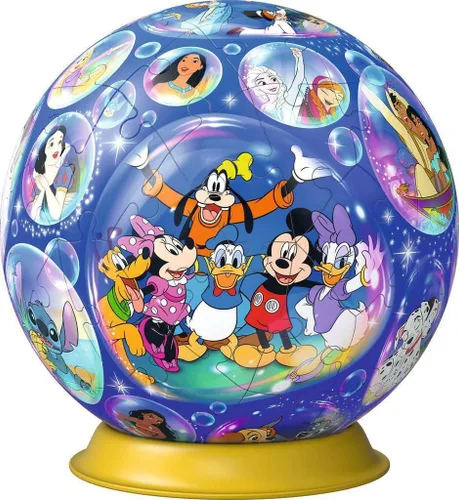 Vista 2 de Ravensburger Bola de rompecabezas 3D de personajes de Disney, 72 piezas, bola de rompecabezas para fanáticos de Disney a partir de 6 años 72
