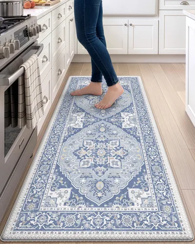 Vista 31 de DEXI Alfombrillas de cocina acolchadas antifatiga, 24 x 87 pulgadas, color Beige claro