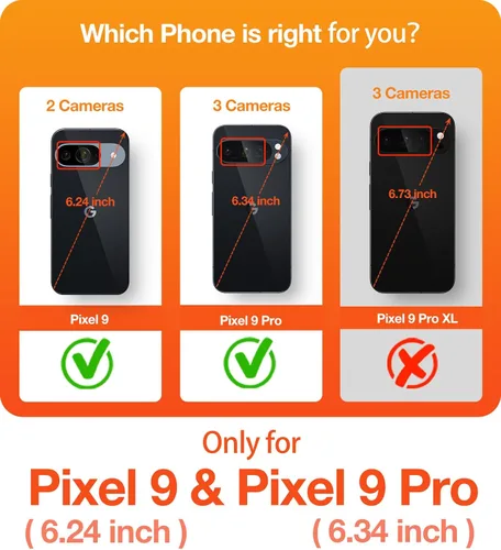 Vista 2 de TORRAS Funda magnética mejorada a prueba de golpes para Google Pixel 9 Pro y funda Pixel 9, [compatible con MagSafe]