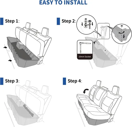 Vista 4 de OEDRO Caja de almacenamiento debajo del asiento compatible con Chevy