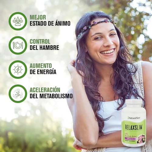 Vista 3 de Naturalslim Relaxslim - Potenciador del metabolismo, ayuda a quemar grasa, supresor del apetito y alivio del estrés, fuente de energía natural
