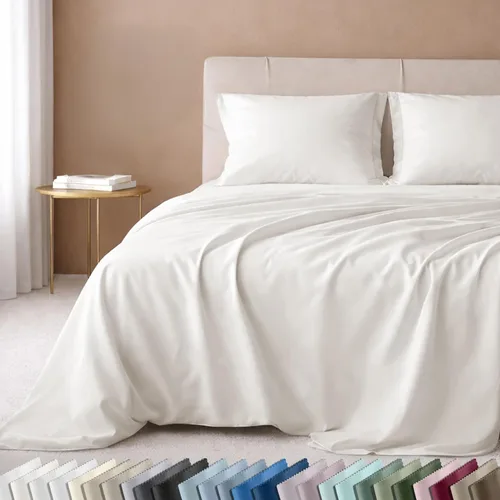 Vista 42 de California Design Den Juego de sábanas de lujo tamaño King - 100% algodón, 600 número de hilos, sábanas King de bolsillo profundo, ropa de cama