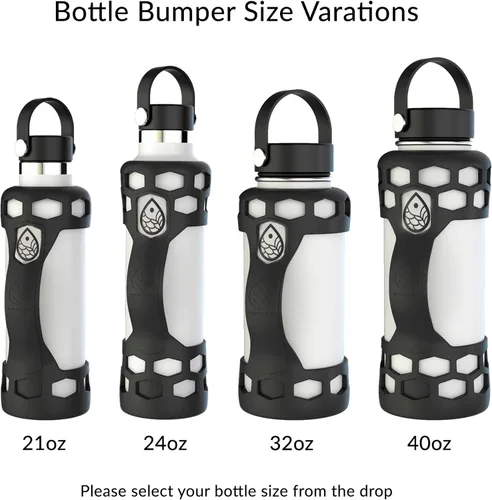 Vista 6 de Protector de funda de silicona para maletero con asa, compatible con Hydro Flask de 40 onzas, 32 onzas, 24 onzas, 21 onzas, parachoques protector