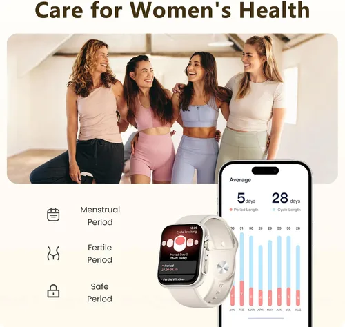 Vista 6 de Reloj inteligente para hombres y mujeres, llamada Bluetooth, más de 120 modos deportivos, rastreador de fitness, seguimiento del sueño, contador