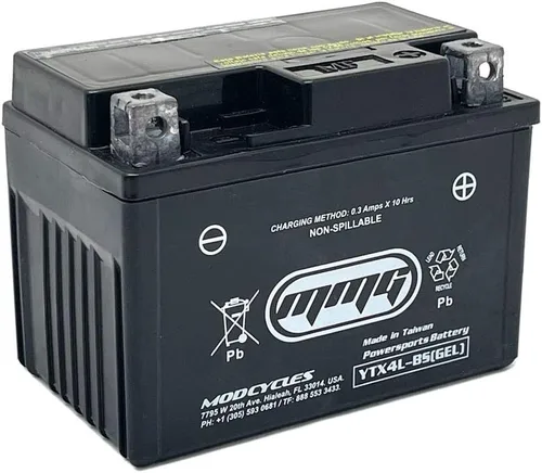 Vista 3 de batería YTX4L-BS GEL para modelos ATV TaoTao Cheetah TForce, ATA 110cc and ATA 125cc.