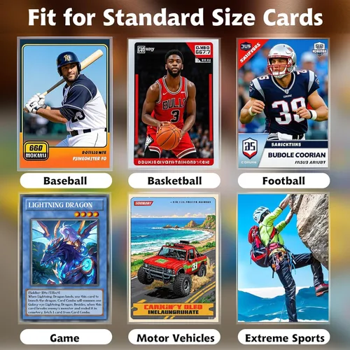 Vista 6 de 500 fundas para tarjetas de intercambio, fundas suaves y transparentes para tarjetas de béisbol, fundas de centavo para tarjetas estándar, Sprots