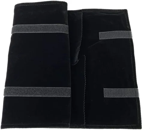 Vista 2 de Rollo de viaje portátil de joyería negro y gris terciopelo reloj pulsera tobillera caja de almacenamiento organizador de cadena bolsa de transporte