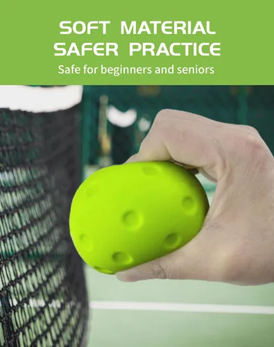 Vista 3 de Tarutaru Paquete de 12 bolas de pickleball de espuma, bolas de pickleball silenciosas para práctica en exteriores o interiores, juego de bolas Verde