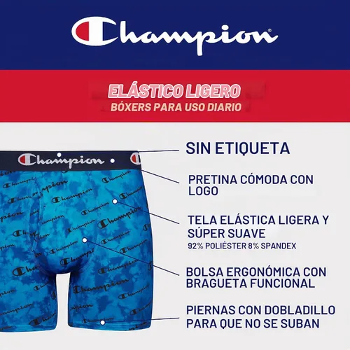 Vista 2 de Champion Men's Everyday Active Lightweight Stretch Boxer Briefs With Fly - 4 Pack (S-xxl)