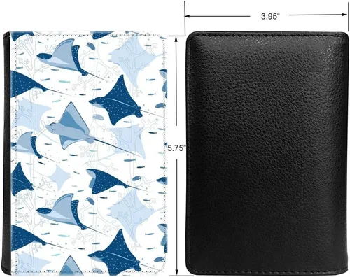 Vista 2 de PU Leather Passport Holder Travel Wallet RFID Blocking Card Case Cover With Unique