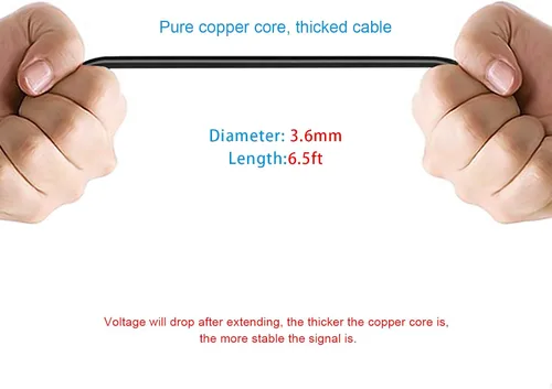 Vista 5 de Pixelman Cable de extensión de cámara de respaldo macho a hembra de 0.098 pulgadas, cable de extensión de cámara de visión trasera de 6.5 pies