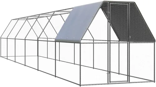 Vista 21 de Jaula de metal para gallineros al aire libre, jaula de pollo para aves de corral, corralito de corral, corralito de ejercicio, perrera con cubierta