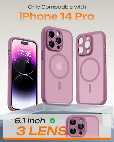 Vista 483 de TOCOL Funda magnética 3 en 1 para iPhone 15 Pro, mejorada [protección completa de cámara] con 2 protectores de pantalla, compatible con MagSafe Gris