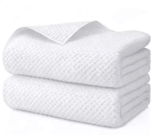 Vista 10 de HOMEXCEL Juego de Sábanas de Baño Toallas Paquete de 2 (35 x 70 Pulgadas), Toallas de Baño Ultra Suaves para Baño, Toallas Ligeras y de Secado Negro