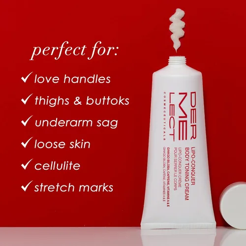 Vista 2 de Dermelect Lipo Conquer Crema tonificante corporal para cuerpo Crema antienvejecimiento con retinol, cafeína, ginkgo biloba, tensora y reafirmante
