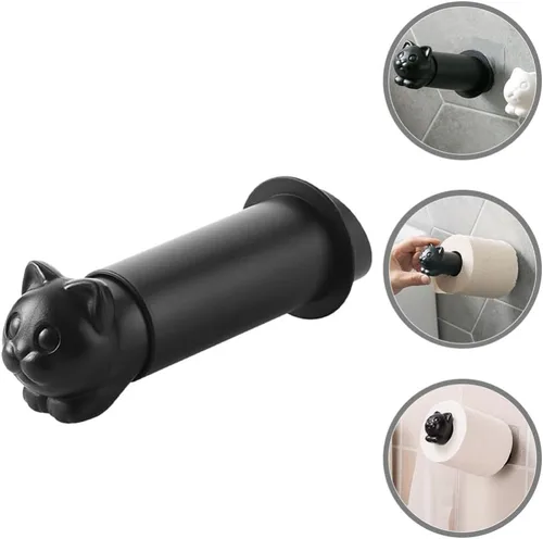 Vista 8 de EXCEART Soporte de papel higiénico montado en la pared, elegante organizador de toallas para baño, acabado de diseño de ahorro fácil de instalar,
