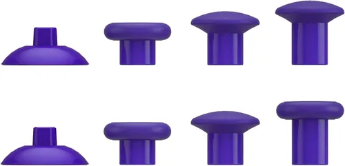 Vista 5 de eXtremeRate ThumbsGear Interchangeable Thumbstick for Xbox Controller - Improve Comfort - Purple 3 Height Domed & Concave Grips Ergonomic Adjustable