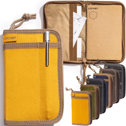 Vista 14 de LOCHBY® Carpeta Field A5 Cubierta de carpeta de 6 anillas Lona encerada resistente al agua Diseño plano Sistema A5 apto para recargar