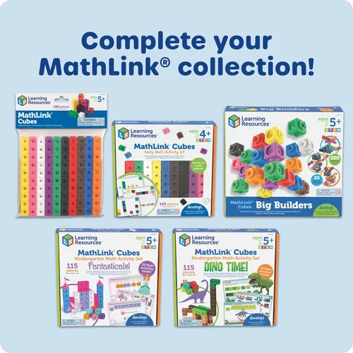 Vista 7 de Cubos MathLink de Learning Resources - Juego de 100 cubos, para niños de 5 años en adelante, actividades STEM, elementos manipulativos
