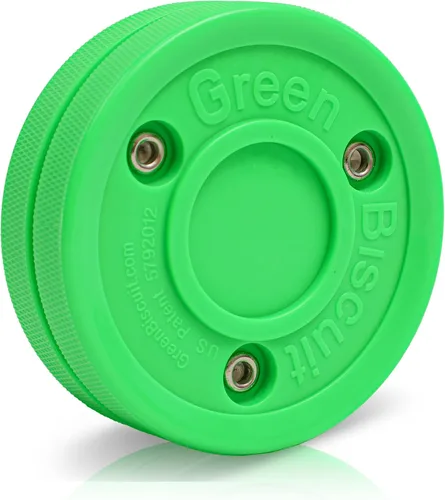 Vista 2 de Green Biscuit Disco de hockey sobre hielo 2-Pack, Original, Disco de hockey fuera del hielo/Snipe, Mejor manejo del palo, pases y tiros para hockey