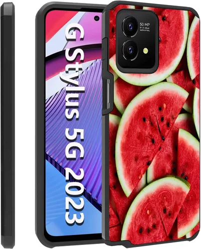 Vista 22 de Funda para Moto G Stylus 5G 2023, resistente 2 en 1 de doble capa híbrida de policarbonato duro y silicona suave a prueba de golpes, funda