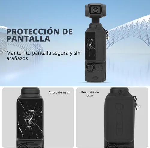 Vista 2 de BRDRC Funda de silicona Pocket 3, funda protectora con protector de lentes, funda antiarañazos compatible con DJI OSMO Pocket 3 Combo para creadores