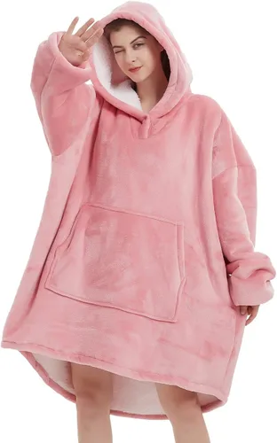 Vista 9 de NAFLEAP Manta con capucha para mujer, manta vestible para adultos, de gran tamaño, forro polar, sherpa, sudadera de Navidad, regalo para mujeres