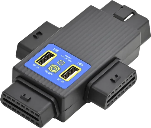 Vista 7 de iKKEGOL OBD2 OBDII de bolsillo completo de 16 pines 1 macho a 3 hembras adaptador convertidor divisor de cable OBD con 2 puertos USB de suministro