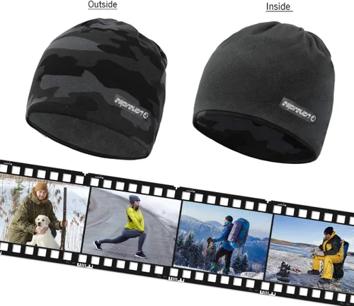 Vista 3 de EMPIRELION Gorro de invierno Softshell con forro polar para correr, 9 pulgadas, gorra táctica térmica, para hombre y mujer