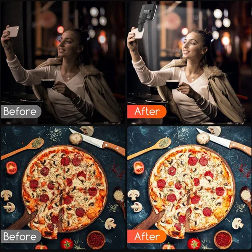 Vista 6 de Luz de selfie - BANSINE Luz de teléfono LED recargable por USB - Luz de foto portátil con CRI de 97+, hasta 6500K de temperatura