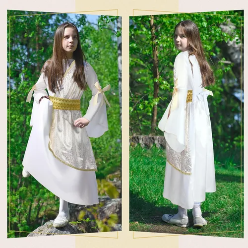 Vista 4 de Geyoga Disfraz griego de Toga para niños y niñas, cosplay de Halloween