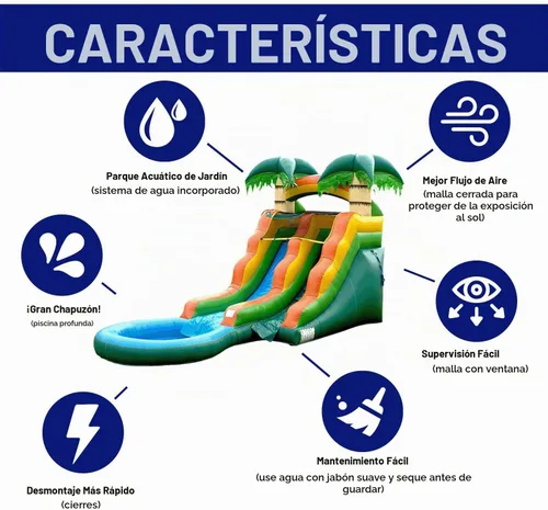 Vista 7 de HeroKiddo - Tobogán acuático inflable comercial de 13 pies con soplador