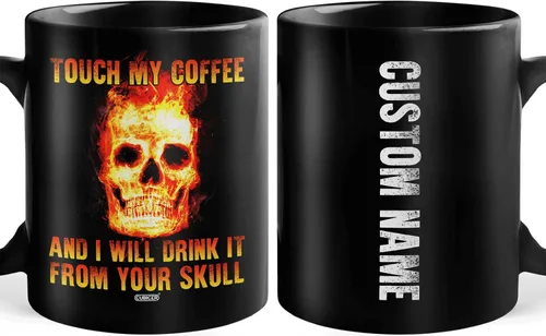 Vista 17 de CUBICER Taza de café de cerámica negra personalizada, tazas religiosas, con nombre personalizado, tazas grandes con refranes para mujeres, hombres