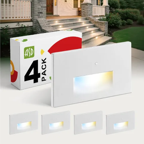 Vista 41 de ASD Lámpara LED Empotrada para Escalones, Iluminación de Peldaños para Escaleras de Exterior e Interior 3CCT, Regulable, Impermeable, Listado ETL