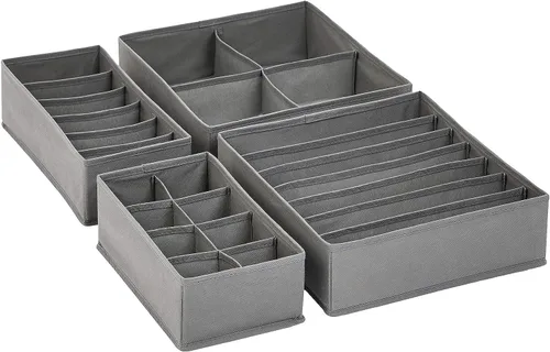 Vista 7 de Amazon Basics Organizador de cajones profundos para ropa, cajas de almacenamiento plegables para calcetines, ropa interior y artículos de bebé