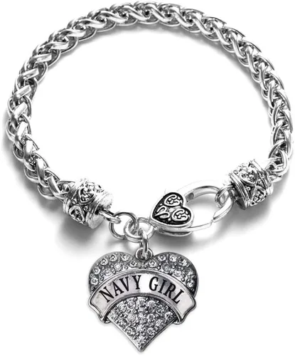 Vista 199 de Inspired Silver - Pulsera de plata con dije de corazón pavé con joyas de circonita cúbica