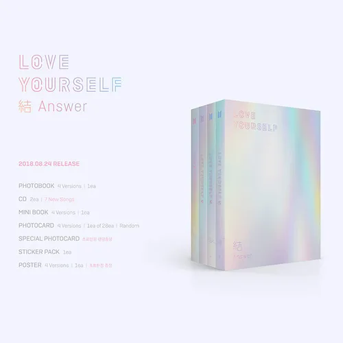 Vista 2 de LOVE YOURSELF 結 ANSWER [ S ver. ] BTS Album 2CD + Photobook + Mini Book + Sticker Pack / K-POP Sealed