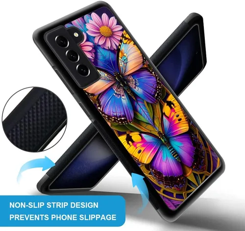 Vista 3 de Funda compatible con Samsung Galaxy S23 Plus, hermosa funda de mariposa Galaxy S23 Plus, delgada, suave, a prueba de golpes, de poliuretano