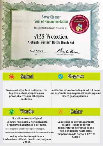 Vista 8 de A-Brush - Cepillo limpiador de botellas de silicona, juego de 2 piezas, flexible, mango largo, limpiador de botellas de agua, cepillo para pezón