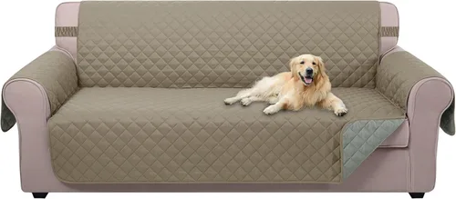 Vista 100 de U-NICE HOME Funda para sillón reclinable, reversible, con correas elásticas, resistente al agua, protege de perros y mascotas, sillón pequeño