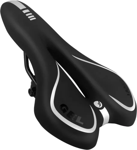 Vista 10 de MSDADA Asiento de bicicleta de gel, sillín de bicicleta para hombres y mujeres, asiento de bicicleta impermeable, cómodo y suave cojín para Negro