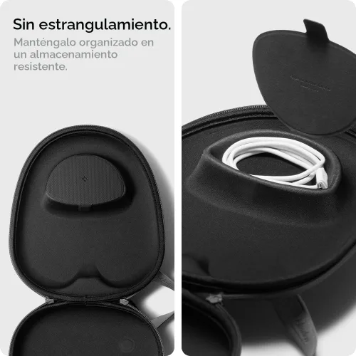 Vista 6 de Spigen Klasden - Funda de viaje diseñada para Airpods Max [compatible con funda inteligente para modo de sueño] - Gris carbón Protective Carrying