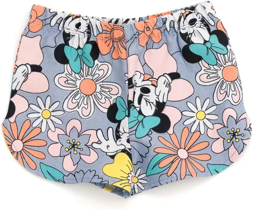 Vista 28 de Disney Minnie Mouse - Conjunto de camiseta floral arcoíris y pantalones cortos de cambray, tallas de bebé a niño grande (12 meses - 14-16)